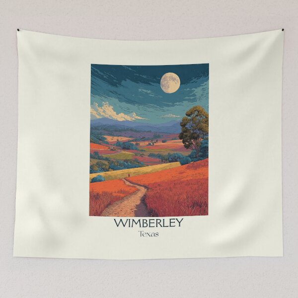 Item preview, Wimberley Texas Vintage Travel Poster | Hill Country Hills designed and sold by TuncGK.