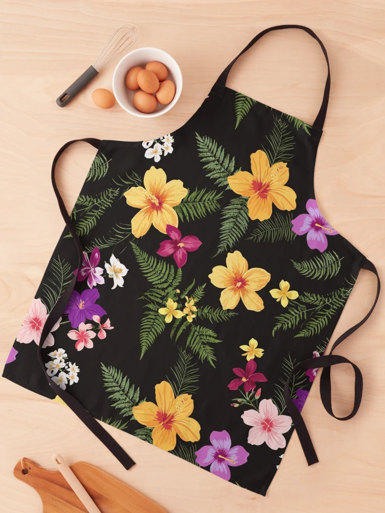Tropical Hibiscus Floral Apron