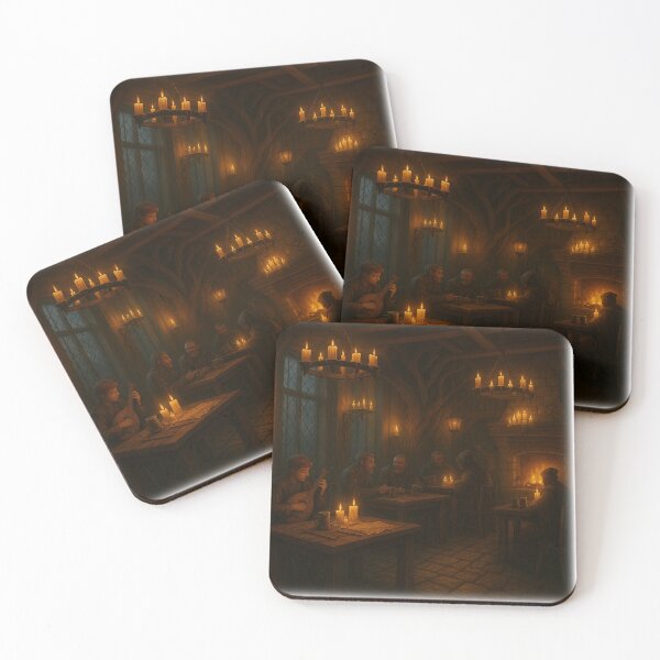Item preview, Cozy Hearth Tavern – Candlelit Medieval Fantasy Interior Scene designed and sold by fairmaiden7.