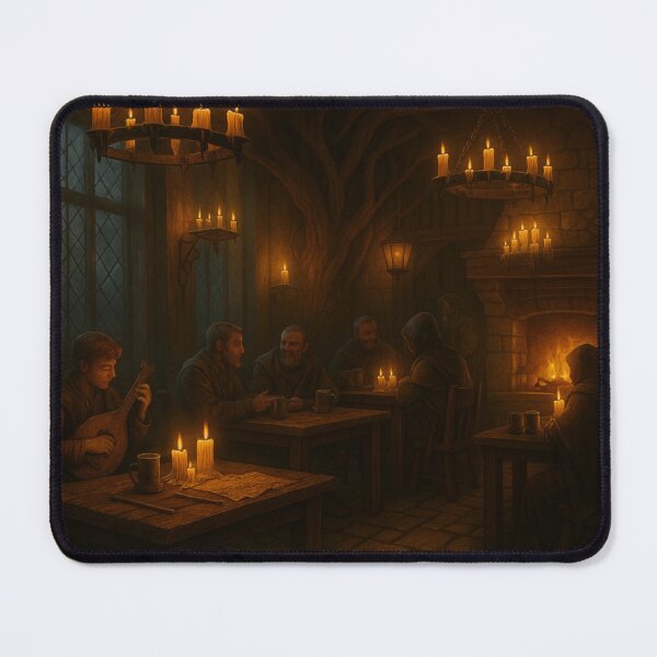 Item preview, Cozy Hearth Tavern – Candlelit Medieval Fantasy Interior Scene designed and sold by fairmaiden7.