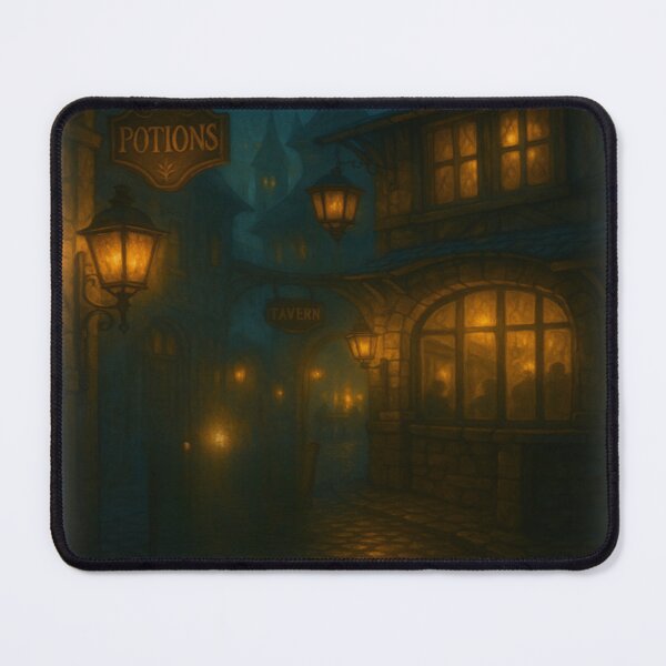 Item preview, Moonlit Alley Tavern – Medieval Street Fantasy Scene designed and sold by fairmaiden7.