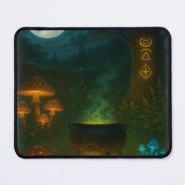 Item preview, Witch’s Garden Under Moonlight – Magical Mushroom & Herb Fantasy Scene designed and sold by fairmaiden7.