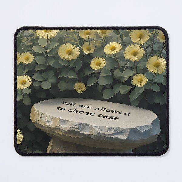 Item preview, You Are Allowed To Choose Ease, Surreal Botanical Sketch, Affirmation Art With Golden Shrub Daisy Flowers designed and sold by MoMidoStore.