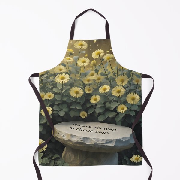 Item preview, You Are Allowed To Choose Ease, Surreal Botanical Sketch, Affirmation Art With Golden Shrub Daisy Flowers designed and sold by MoMidoStore.