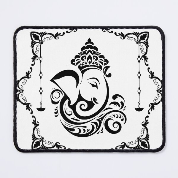 Item preview, Ganesh Ji Black and White Art | Lord Ganesha Vector Design designed and sold by @Lavanya .