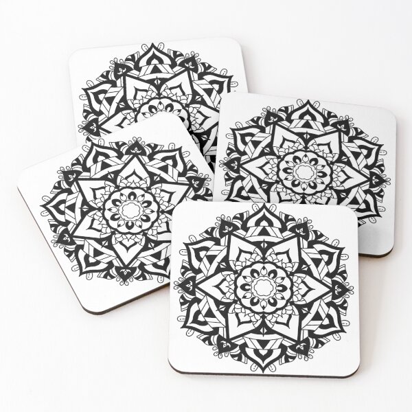 Item preview, Black and White Floral Mandala Design – Intricate Symmetrical Pattern designed and sold by Loomexa Studio .
