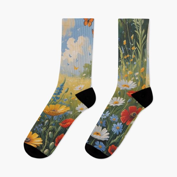 Item preview, Field of Flutter – Meadow Butterfly Cottagecore designed and sold by Deezyned.