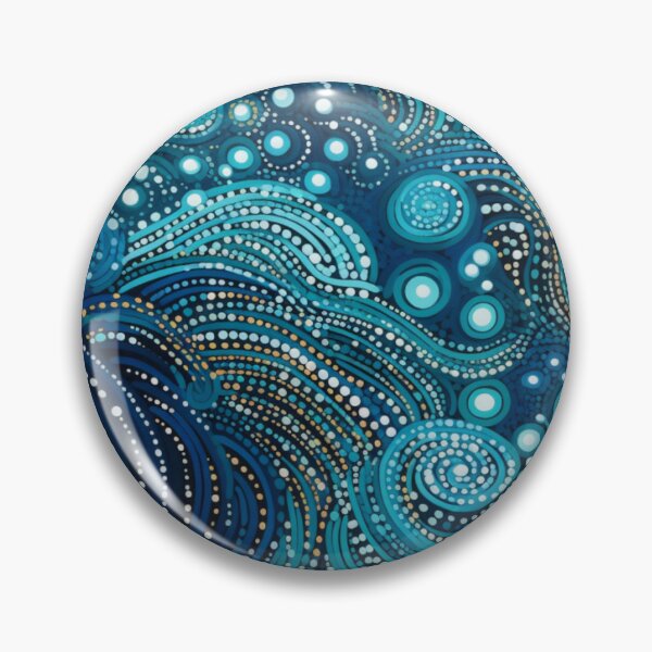 Item preview, Aboriginal Inspired Dot Art - With Ocean Wavy Waves designed and sold by GrinGalore.