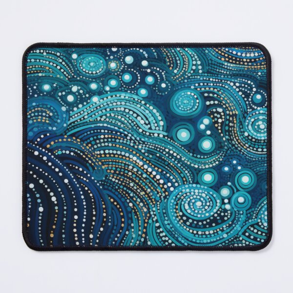 Item preview, Aboriginal Inspired Dot Art - With Ocean Wavy Waves designed and sold by GrinGalore.