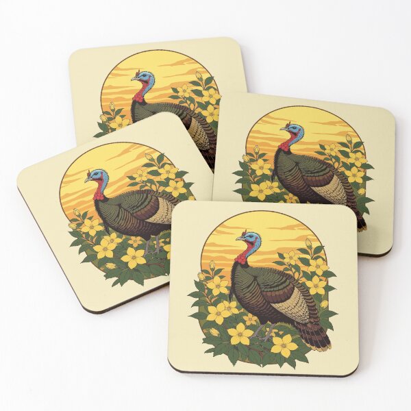Item preview, Wild Turkey And Jasmine Flowers Illustration designed and sold by taiche.
