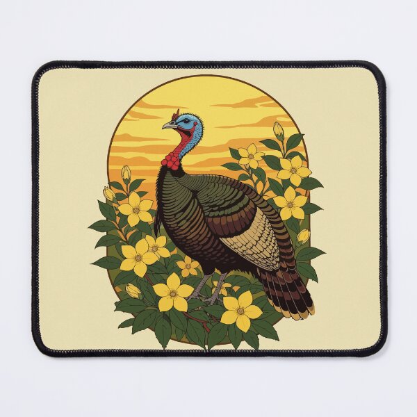 Item preview, Wild Turkey And Jasmine Flowers Illustration designed and sold by taiche.