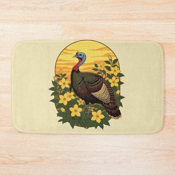 Item preview, Wild Turkey And Jasmine Flowers Illustration designed and sold by taiche.