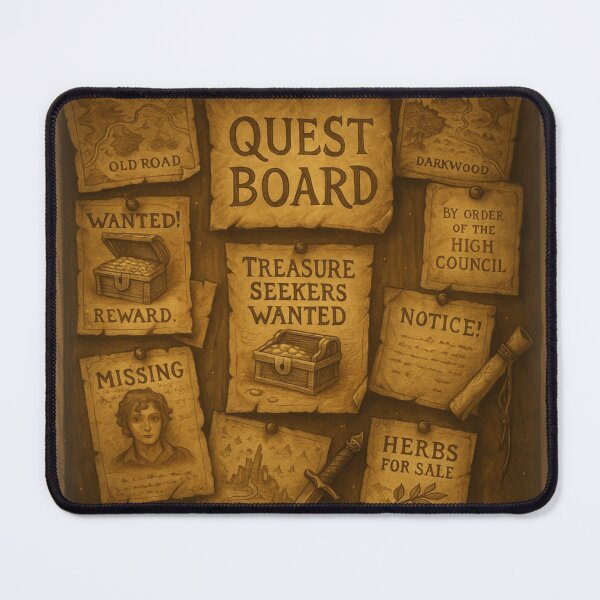 Item preview, “Quest Board – Fantasy Tavern Wall Decor for Gamers & Storytellers” designed and sold by fairmaiden7.