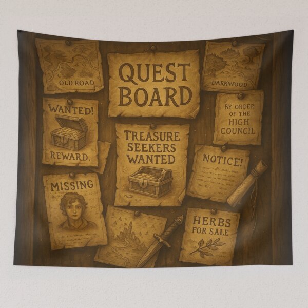 Item preview, “Quest Board – Fantasy Tavern Wall Decor for Gamers & Storytellers” designed and sold by fairmaiden7.