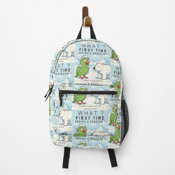 Item preview, What ? First time seeing a penguin ? The Parrot and the Bear Cold as Ice Collection Funny Animals Lovers Gift & Souvenir Shirt designed and sold by MojNetSerwis WWK.