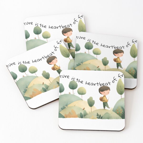 Item preview, Cute Watercolor Boy Hiking in Nature | Whimsical Forest Landscape Illustration designed and sold by K@raksnalee.