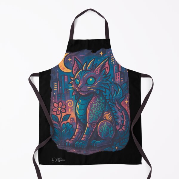 Item preview, Cyber Dragon Cat – Neon City Fantasy Vibes designed and sold by Mykeyzz – Original Art & Vibes.