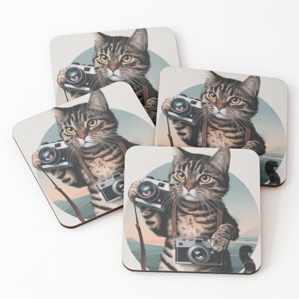 Item preview, Photographer Camera Picture Taking Retro Sunset Cat designed and sold by JediKittenWars.