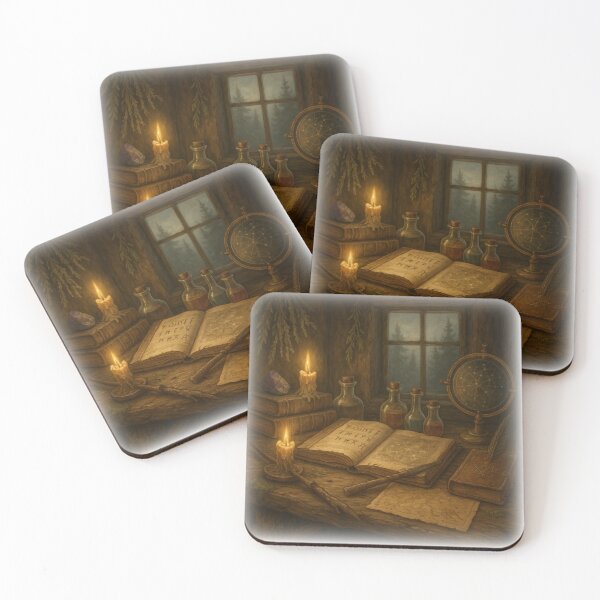 Item preview, “Wizard’s Sanctuary – Rustic Magical Study Wall Art” designed and sold by fairmaiden7.