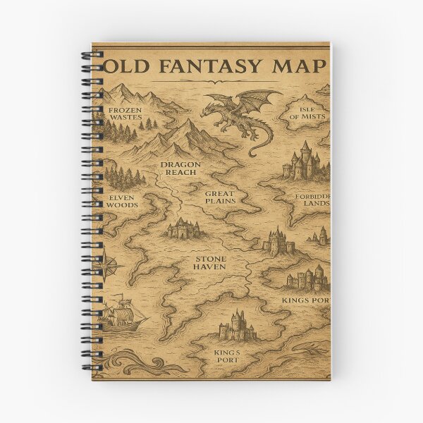Item preview, Ancient Realms Fantasy Map - Vintage Adventure Cartography designed and sold by fairmaiden7.