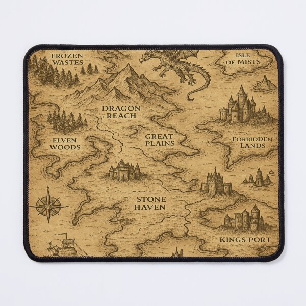 Item preview, Ancient Realms Fantasy Map - Vintage Adventure Cartography designed and sold by fairmaiden7.