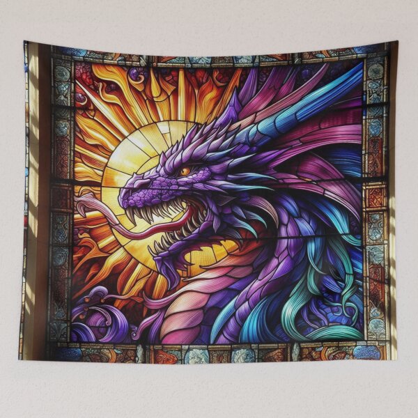 Item preview, Purple Stained Glass Dragon designed and sold by FairytalePress.