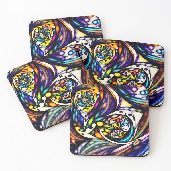 Item preview, Colorful Shapes #1 | Abstract Geometric Art in Bold Colors | Stained Glass Church Window designed and sold by kiri studio.