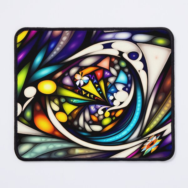 Item preview, Colorful Shapes #1 | Abstract Geometric Art in Bold Colors | Stained Glass Church Window designed and sold by kiri studio.