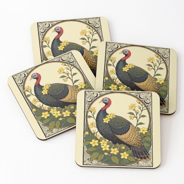Item preview, Wild Game Bird Turkey And Jasmine Flowers Illustration designed and sold by taiche.