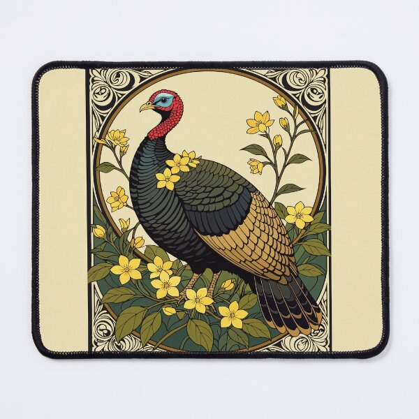 Item preview, Wild Game Bird Turkey And Jasmine Flowers Illustration designed and sold by taiche.