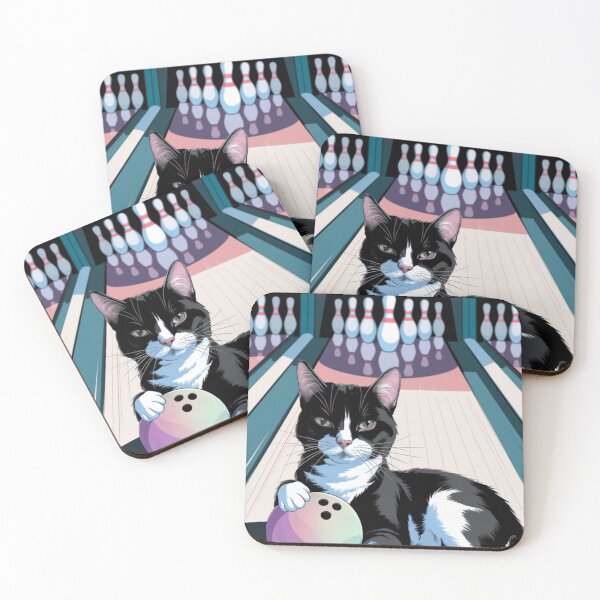 Item preview, Bowling Ball Black Tuxedo Cat on the Lanes  designed and sold by JediKittenWars.