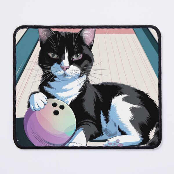 Item preview, Bowling Ball Black Tuxedo Cat on the Lanes designed and sold by JediKittenWars.