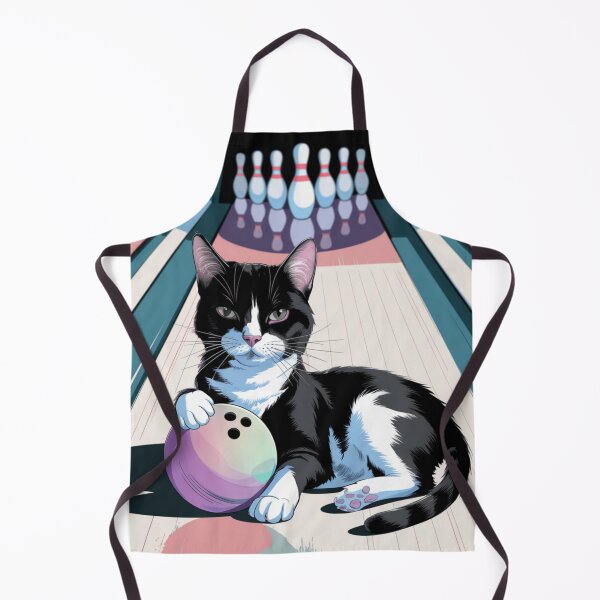 Item preview, Bowling Ball Black Tuxedo Cat on the Lanes designed and sold by JediKittenWars.
