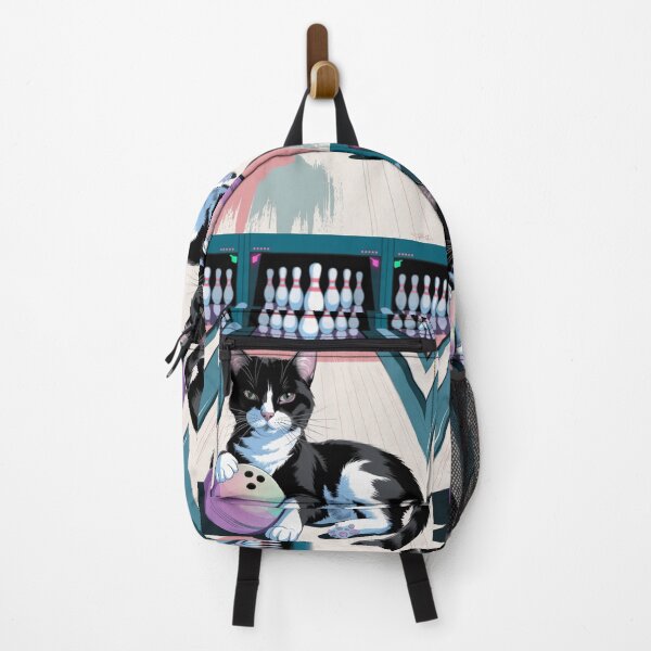 Item preview, Bowling Ball Black Tuxedo Cat on the Lanes designed and sold by JediKittenWars.