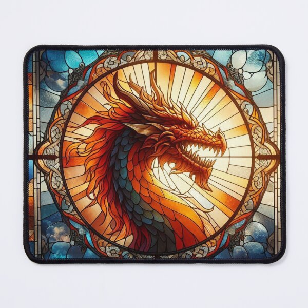 Item preview, Orange Stained Glass Dragon designed and sold by FairytalePress.