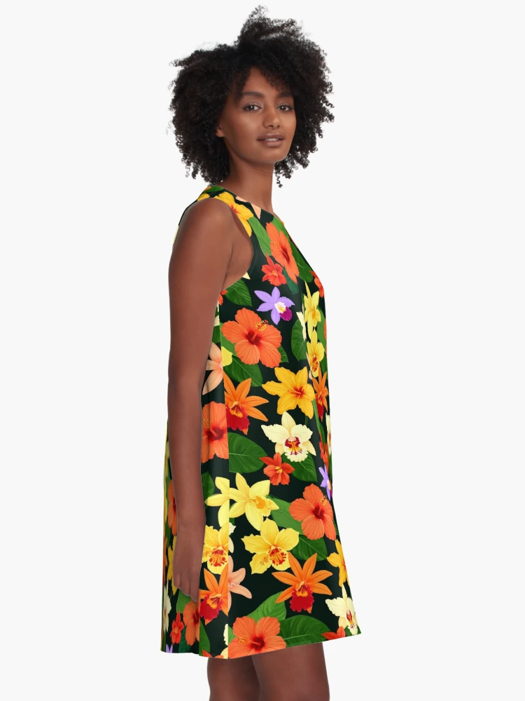 Tropical Floral A-Line Dress image 2