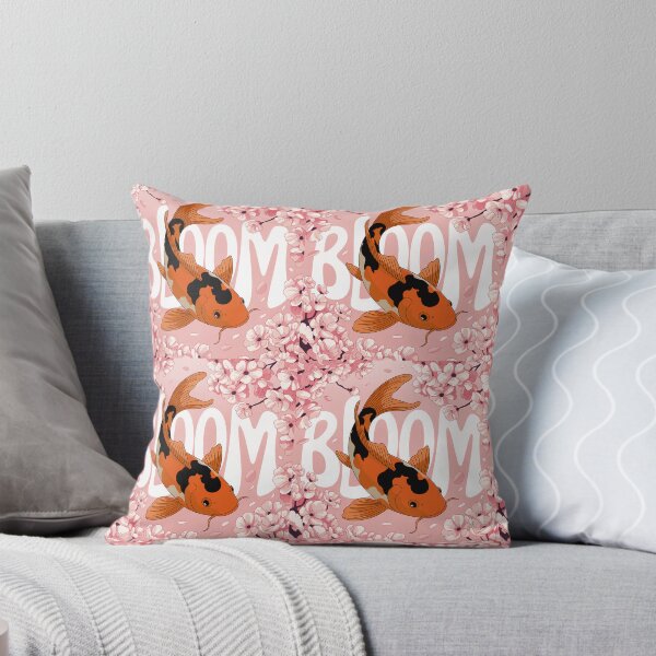 Item preview, A vibrant digital painting of a stylized koi fish swimming through a sea of swirling cherry blossoms.  designed and sold by PrintoThink.
