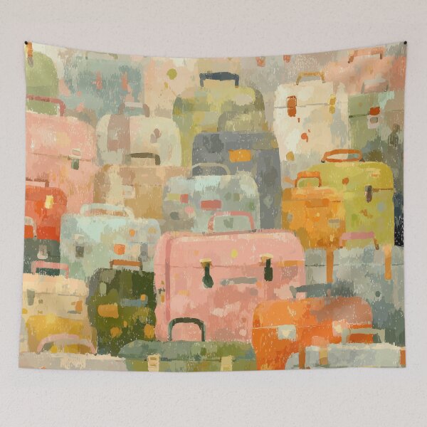 Item preview, Watercolor Suitcase Pattern designed and sold by solynneart.