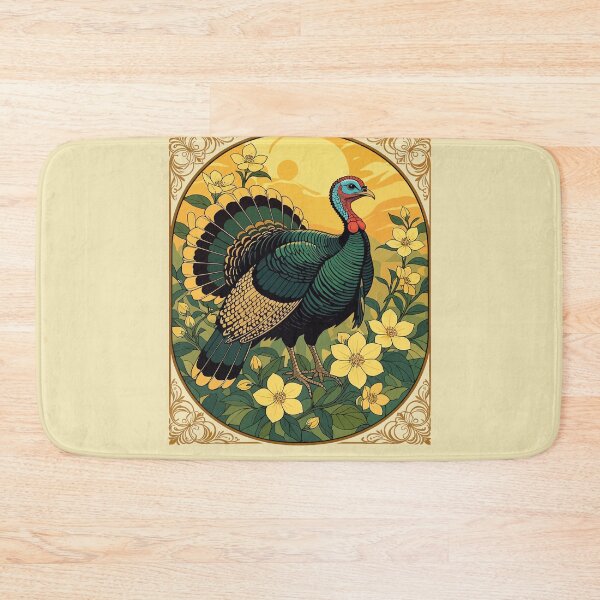 Item preview, Game Bird Wild Turkey And Jasmine Flowers Illustration designed and sold by taiche.