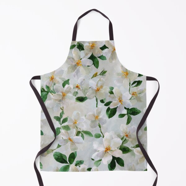 Item preview, Watercolor White Jasmine Floral Pattern designed and sold by solynneart.