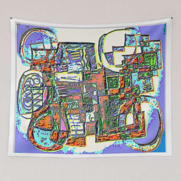 Item preview, Black and bluesy dark color fun abstract designed and sold by SmashingDeals.