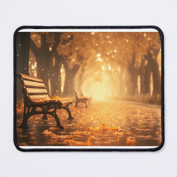 Item preview, Illustration of an autumn branches, fallen leaves and a bench designed and sold by GoxyVision.