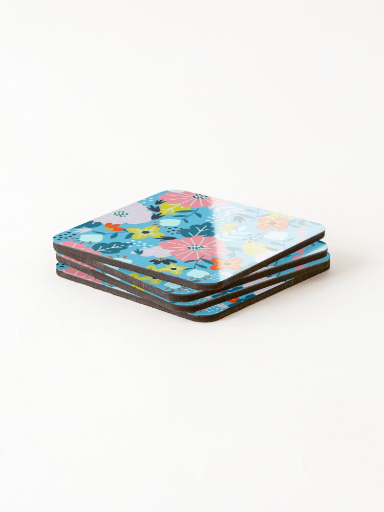 Thumbnail 4 of 5, Coasters (Set of 4), Spring Flower Graphics designed and sold by ViaARTfactory.