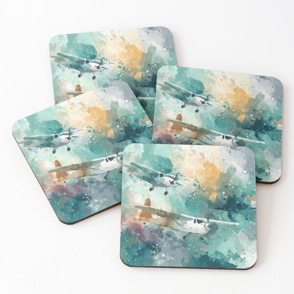 Item preview, Watercolor Airplanes in Flight – Artistic Aviation Design designed and sold by solynneart.
