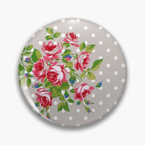 Item preview, Retro Roses on Grey Polka Dot designed and sold by HasHs.