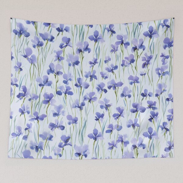 Item preview, Seamless Watercolor Purple Iris Flower Pattern – Elegant Floral Design designed and sold by solynneart.