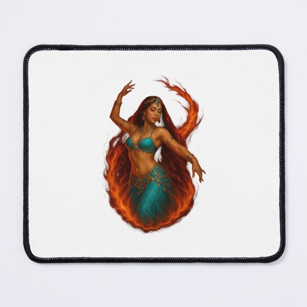 Item preview, Neon Belly Dancer in Flames – Egyptian Fire Goddess PNG designed and sold by Aucia.