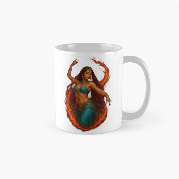 Item preview, Neon Belly Dancer in Flames – Egyptian Fire Goddess PNG designed and sold by Aucia.