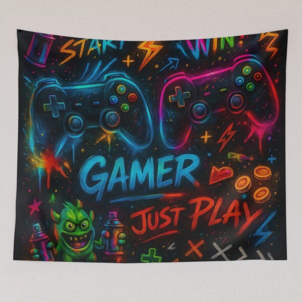 Item preview, Elite Graffiti Gaming Pattern – Street Art Vibes with Controllers & Spray designed and sold by ezsketch25.
