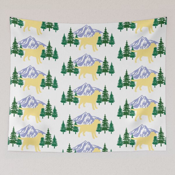 Item preview, Yellow Labrador Silhouette Evergreen designed and sold by HappyLabradors.